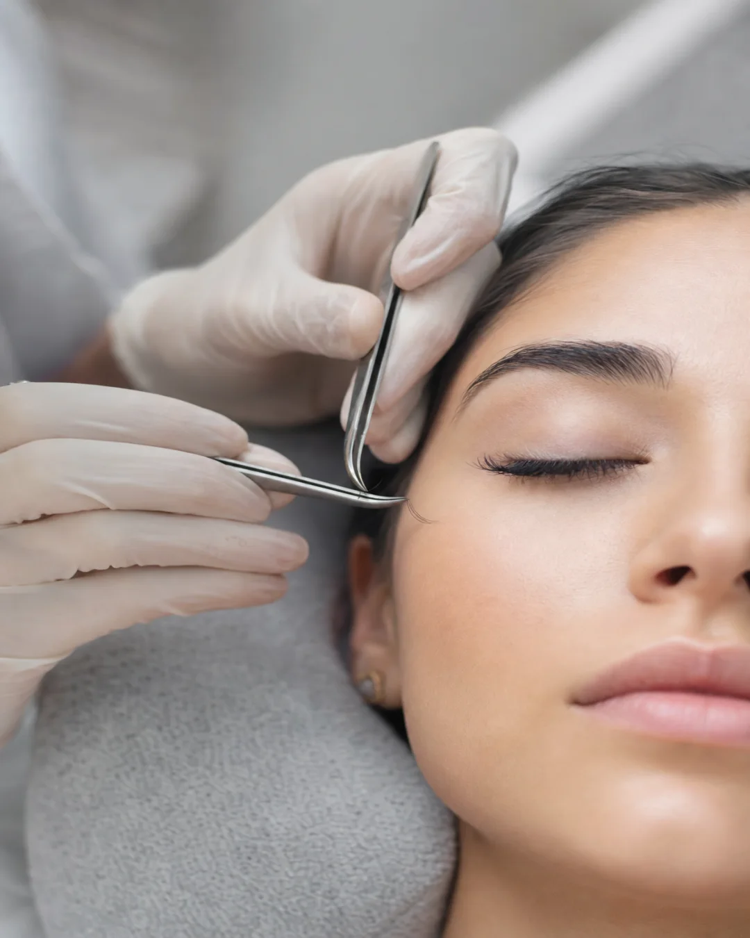 Pose d’extensions de cils chez Ongles Techniques